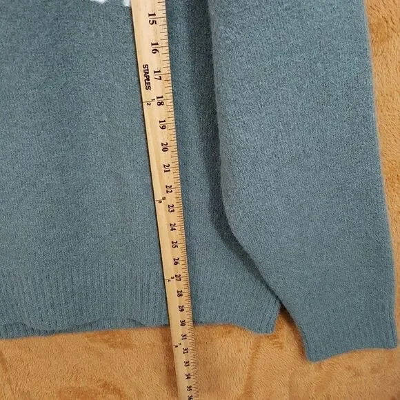 AMI PARIS Sweater Mens XXL Green Boxy Heart Logo Wool Alpaca De Coeur $685 - Picture 7 of 11